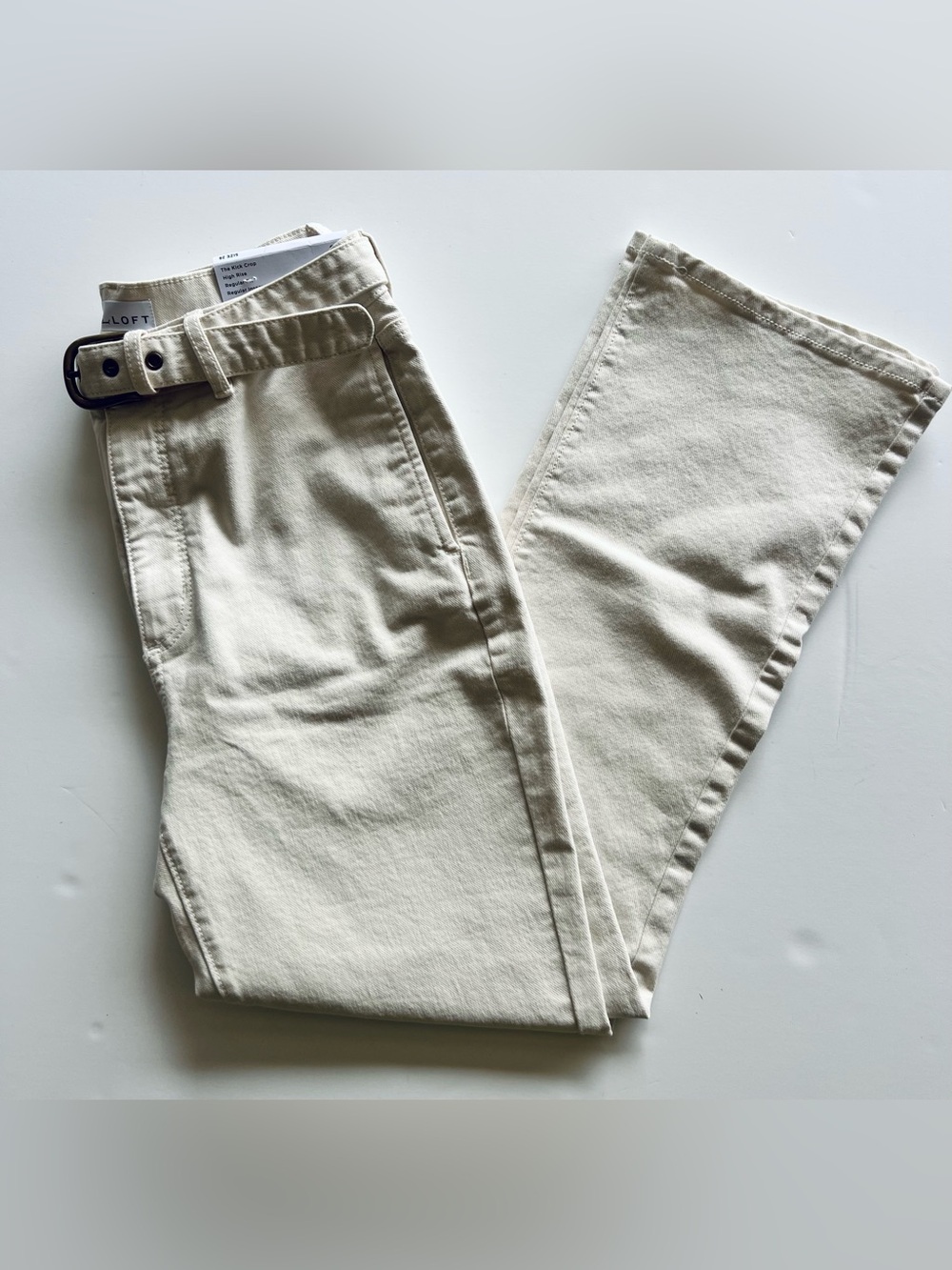 LOFT Women's Ankle Cropped Jeans in Light Cream